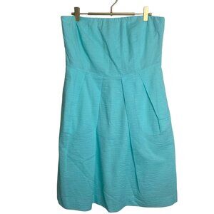 NWT Crew Strapless L Dress Size 12 Light Blue Cotton Bridesmaid‎